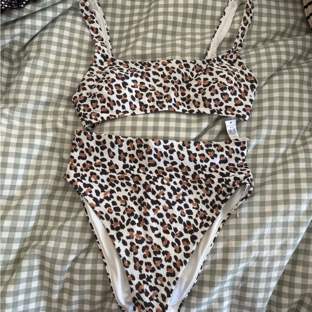 American Eagle Leopard Print High Waisted Bikini